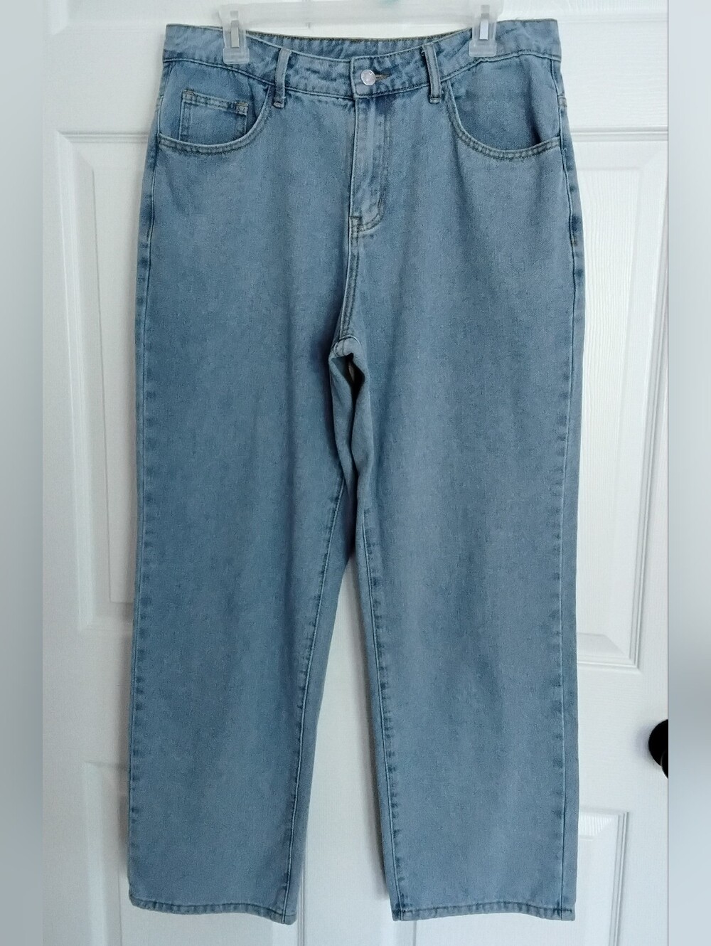 Manifinity Light Blue Denim Jeans with Gold Stitching